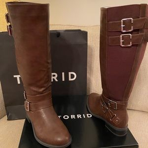 NWT NIB BROWN TORRID WIDE CALF BOOTS SIZE 7W
